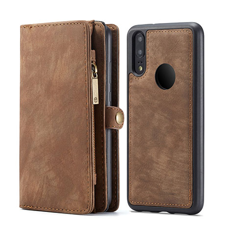 Coque Portefeuille Livre Cuir Etui Clapet T02 pour Huawei P20 Lite Marron