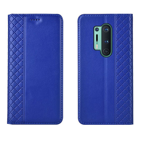 Coque Portefeuille Livre Cuir Etui Clapet T02 pour OnePlus 8 Pro Bleu