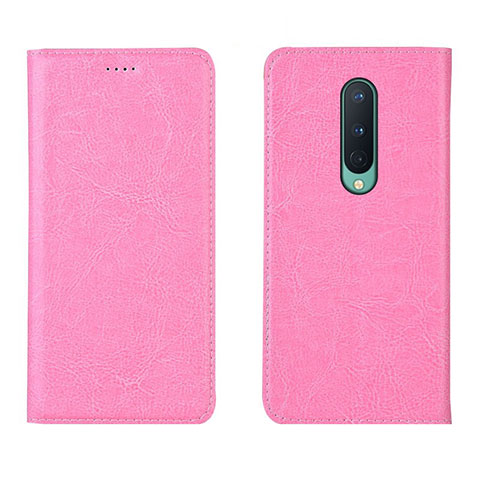 Coque Portefeuille Livre Cuir Etui Clapet T02 pour OnePlus 8 Rose