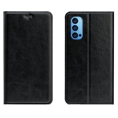 Coque Portefeuille Livre Cuir Etui Clapet T02 pour Oppo Reno4 Pro 5G Noir