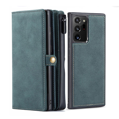 Coque Portefeuille Livre Cuir Etui Clapet T02 pour Samsung Galaxy Note 20 Ultra 5G Vert Nuit