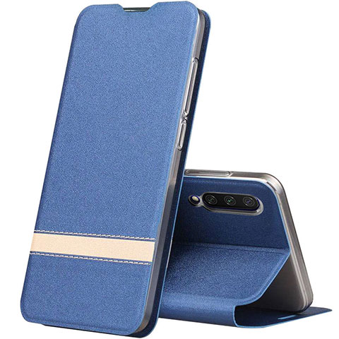 Coque Portefeuille Livre Cuir Etui Clapet T02 pour Xiaomi Mi A3 Bleu