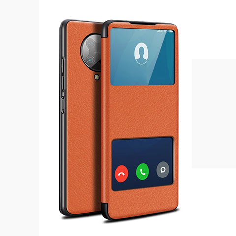 Coque Portefeuille Livre Cuir Etui Clapet T02 pour Xiaomi Redmi K30 Pro Zoom Orange
