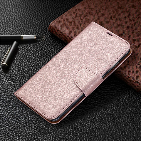 Coque Portefeuille Livre Cuir Etui Clapet T02 pour Xiaomi Redmi Note 9 Or Rose