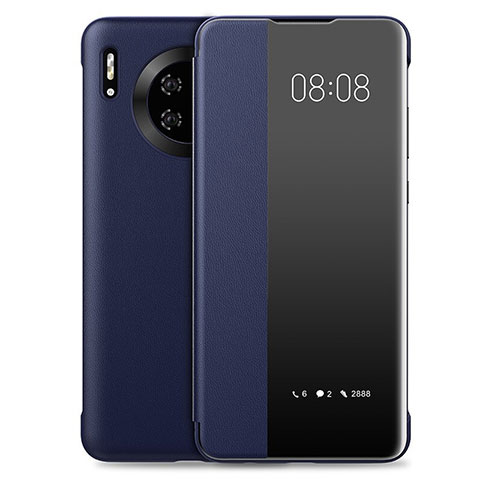 Coque Portefeuille Livre Cuir Etui Clapet T03 pour Huawei Mate 30 Pro 5G Bleu