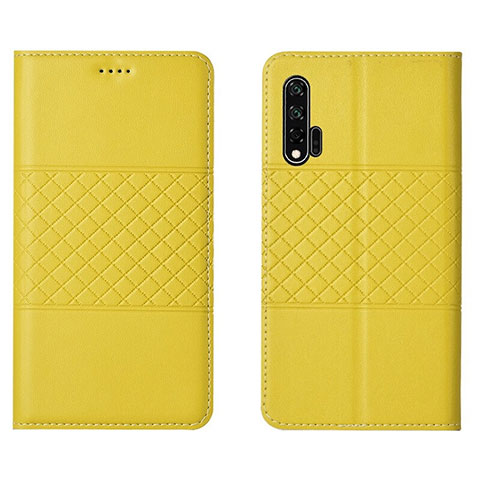 Coque Portefeuille Livre Cuir Etui Clapet T03 pour Huawei Nova 6 5G Jaune