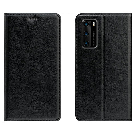 Coque Portefeuille Livre Cuir Etui Clapet T03 pour Huawei P40 Noir