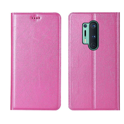 Coque Portefeuille Livre Cuir Etui Clapet T03 pour OnePlus 8 Pro Rose