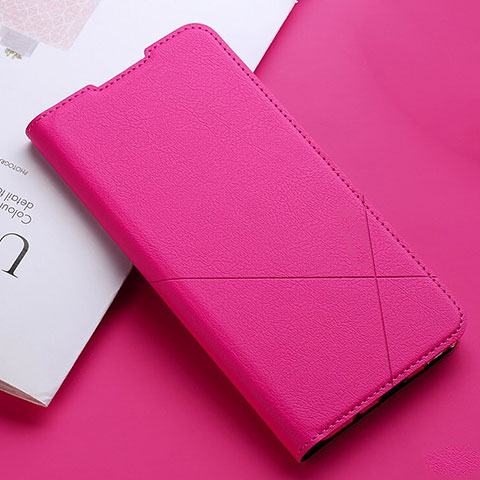 Coque Portefeuille Livre Cuir Etui Clapet T03 pour Xiaomi Redmi Note 8 (2021) Rose Rouge