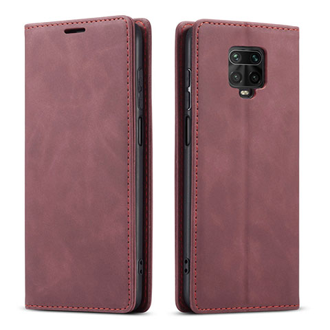 Coque Portefeuille Livre Cuir Etui Clapet T03 pour Xiaomi Redmi Note 9 Pro Max Vin Rouge