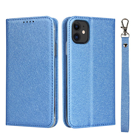 Coque Portefeuille Livre Cuir Etui Clapet T04 pour Apple iPhone 11 Bleu