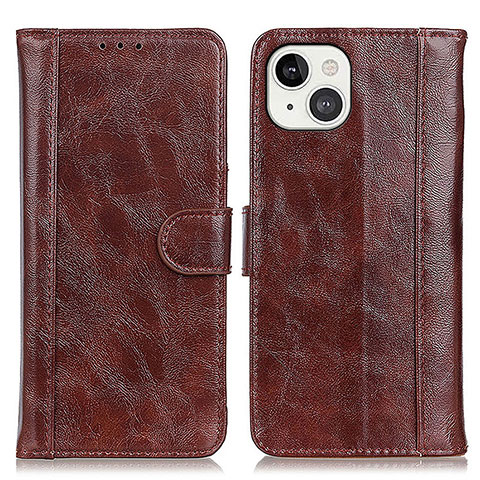 Coque Portefeuille Livre Cuir Etui Clapet T04 pour Apple iPhone 13 Marron