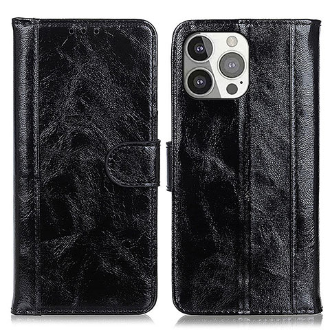 Coque Portefeuille Livre Cuir Etui Clapet T04 pour Apple iPhone 14 Pro Max Noir