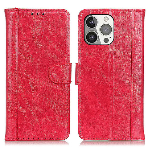 Coque Portefeuille Livre Cuir Etui Clapet T04 pour Apple iPhone 14 Pro Rouge