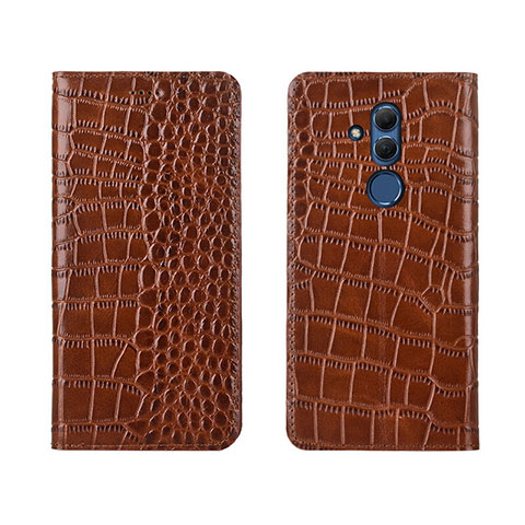 Coque Portefeuille Livre Cuir Etui Clapet T04 pour Huawei Mate 20 Lite Marron