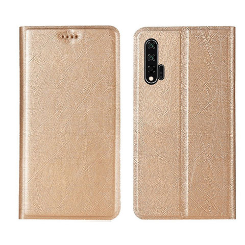 Coque Portefeuille Livre Cuir Etui Clapet T04 pour Huawei Nova 6 5G Or