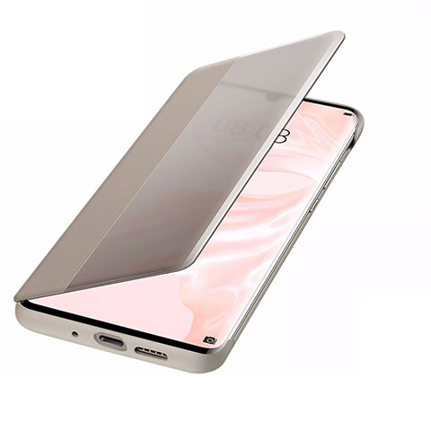 Coque Portefeuille Livre Cuir Etui Clapet T04 pour Huawei P30 Pro Or