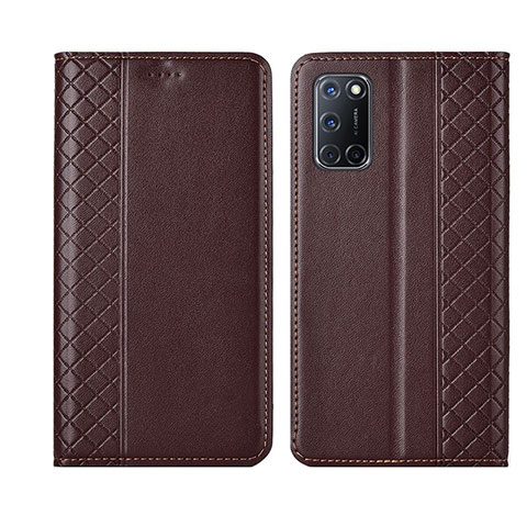 Coque Portefeuille Livre Cuir Etui Clapet T04 pour Oppo A52 Marron