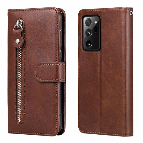 Coque Portefeuille Livre Cuir Etui Clapet T04 pour Samsung Galaxy Note 20 Ultra 5G Marron