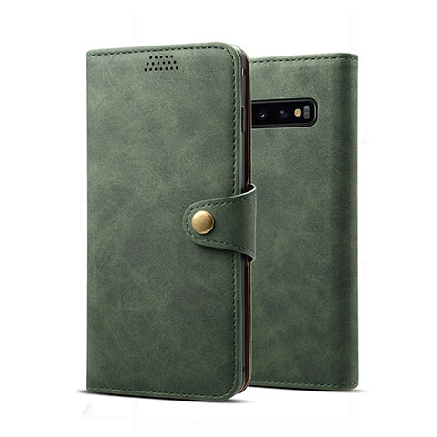 Coque Portefeuille Livre Cuir Etui Clapet T04 pour Samsung Galaxy S10 Plus Vert