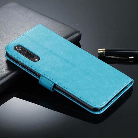 Coque Portefeuille Livre Cuir Etui Clapet T04 pour Xiaomi Mi A3 Cyan