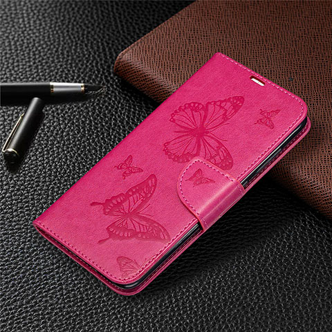 Coque Portefeuille Livre Cuir Etui Clapet T04 pour Xiaomi Redmi 10X 4G Rose Rouge