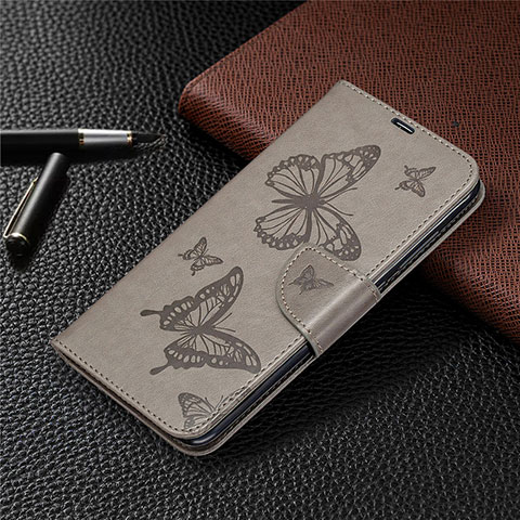 Coque Portefeuille Livre Cuir Etui Clapet T04 pour Xiaomi Redmi Note 9 Gris