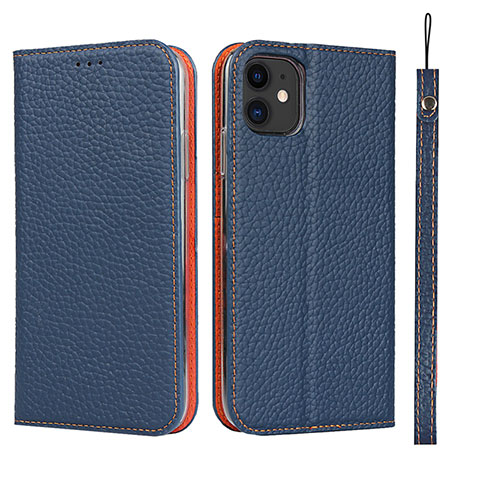 Coque Portefeuille Livre Cuir Etui Clapet T05 pour Apple iPhone 11 Bleu