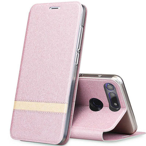 Coque Portefeuille Livre Cuir Etui Clapet T05 pour Huawei Honor View 20 Or Rose