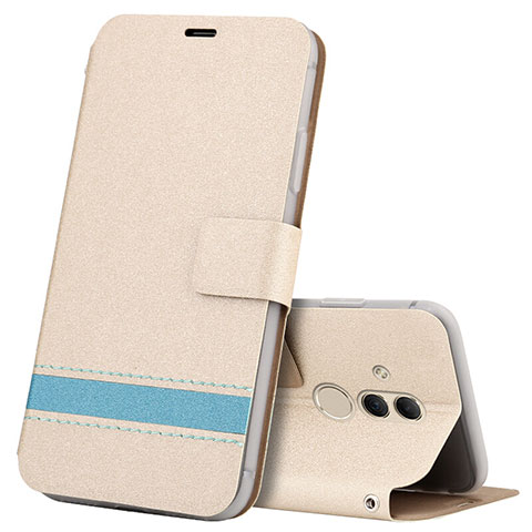 Coque Portefeuille Livre Cuir Etui Clapet T05 pour Huawei Mate 20 Lite Or