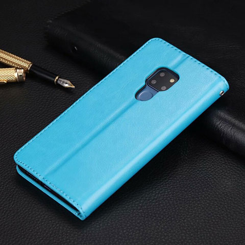 Coque Portefeuille Livre Cuir Etui Clapet T05 pour Huawei Mate 20 X 5G Bleu Ciel