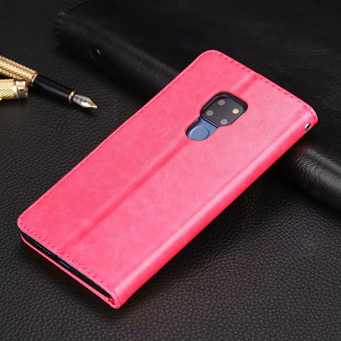 Coque Portefeuille Livre Cuir Etui Clapet T05 pour Huawei Mate 20 X 5G Rose Rouge