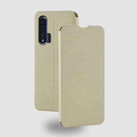 Coque Portefeuille Livre Cuir Etui Clapet T05 pour Huawei Nova 6 5G Or