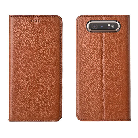 Coque Portefeuille Livre Cuir Etui Clapet T05 pour Samsung Galaxy A90 4G Orange