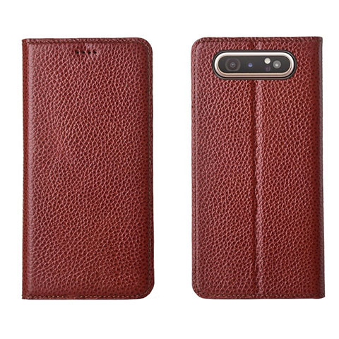 Coque Portefeuille Livre Cuir Etui Clapet T05 pour Samsung Galaxy A90 4G Vin Rouge