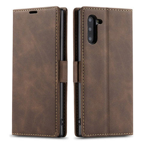 Coque Portefeuille Livre Cuir Etui Clapet T05 pour Samsung Galaxy Note 10 5G Marron