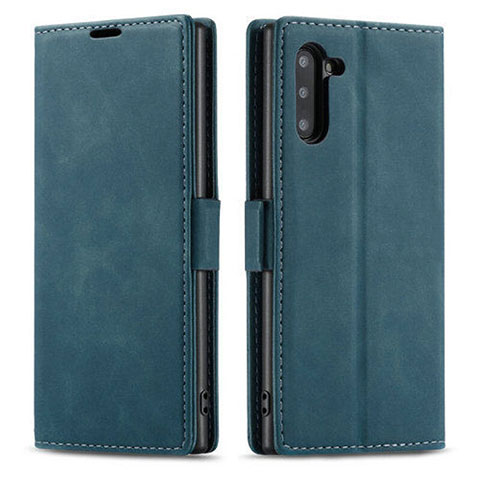 Coque Portefeuille Livre Cuir Etui Clapet T05 pour Samsung Galaxy Note 10 Bleu