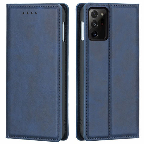 Coque Portefeuille Livre Cuir Etui Clapet T05 pour Samsung Galaxy Note 20 Ultra 5G Bleu