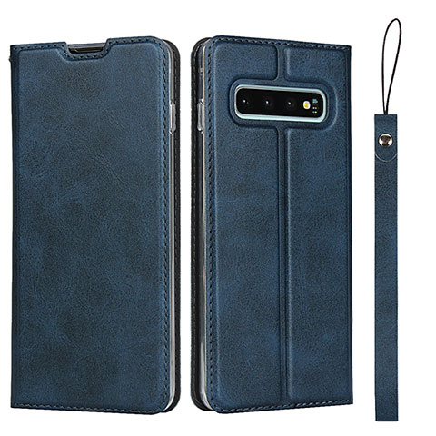 Coque Portefeuille Livre Cuir Etui Clapet T05 pour Samsung Galaxy S10 5G Bleu