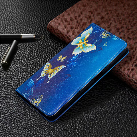 Coque Portefeuille Livre Cuir Etui Clapet T05 pour Xiaomi Mi 10i 5G Bleu