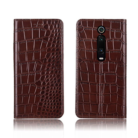 Coque Portefeuille Livre Cuir Etui Clapet T05 pour Xiaomi Redmi K20 Marron