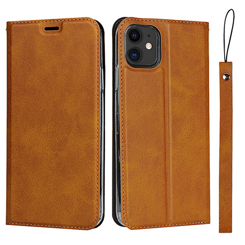 Coque Portefeuille Livre Cuir Etui Clapet T06 pour Apple iPhone 11 Orange