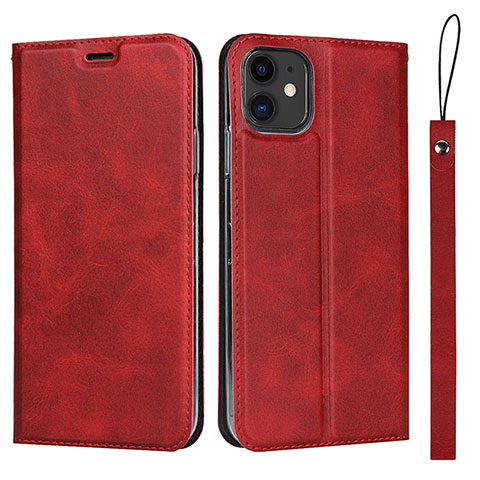 Coque Portefeuille Livre Cuir Etui Clapet T06 pour Apple iPhone 11 Rouge