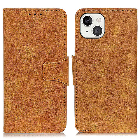 Coque Portefeuille Livre Cuir Etui Clapet T06 pour Apple iPhone 15 Brun Clair