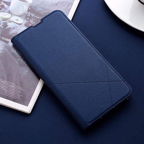 Coque Portefeuille Livre Cuir Etui Clapet T06 pour Huawei Honor View 20 Bleu