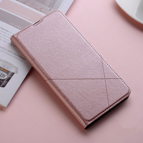 Coque Portefeuille Livre Cuir Etui Clapet T06 pour Huawei Honor View 20 Or Rose