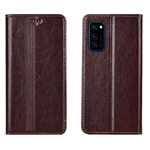 Coque Portefeuille Livre Cuir Etui Clapet T06 pour Huawei Honor View 30 5G Marron