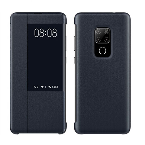 Coque Portefeuille Livre Cuir Etui Clapet T06 pour Huawei Mate 20 Bleu