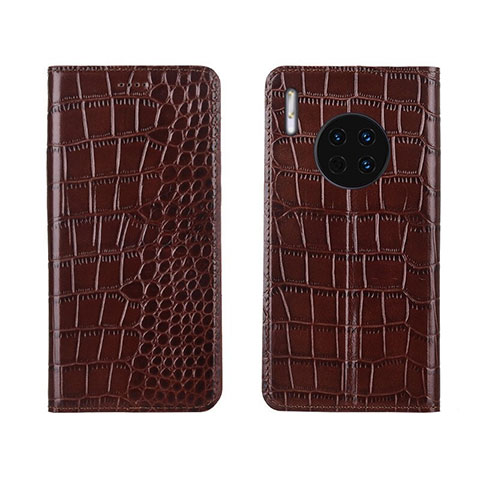 Coque Portefeuille Livre Cuir Etui Clapet T06 pour Huawei Mate 30 5G Marron