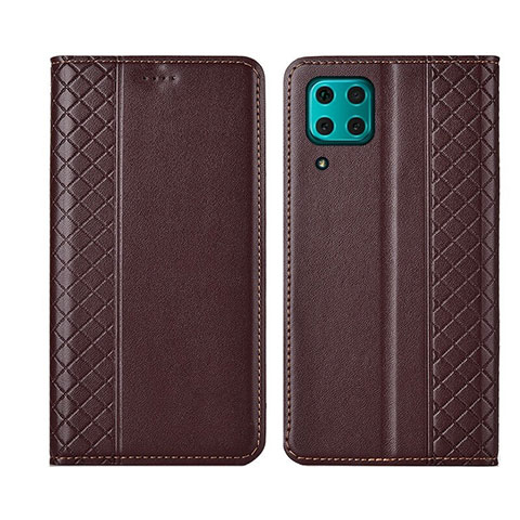 Coque Portefeuille Livre Cuir Etui Clapet T06 pour Huawei Nova 6 SE Marron